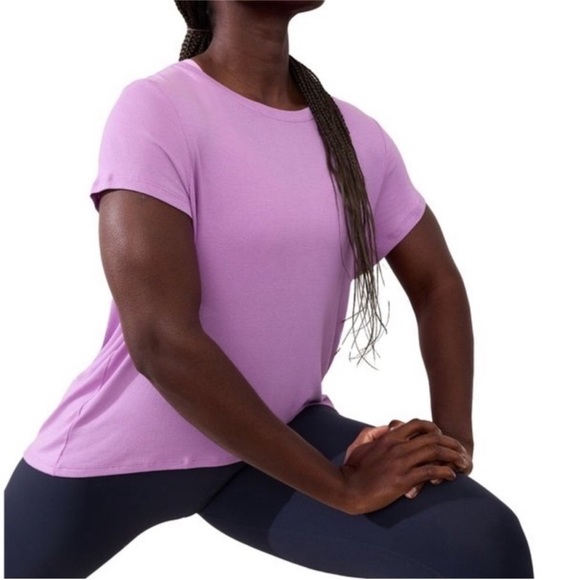 Athleta Tops - Athleta With Ease Ribbed Lilac Tee XS